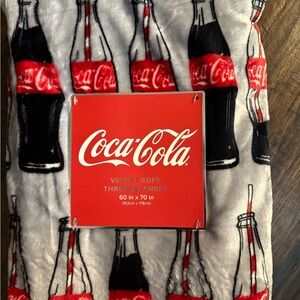 Coca-Cola Red and White Plush Blanket